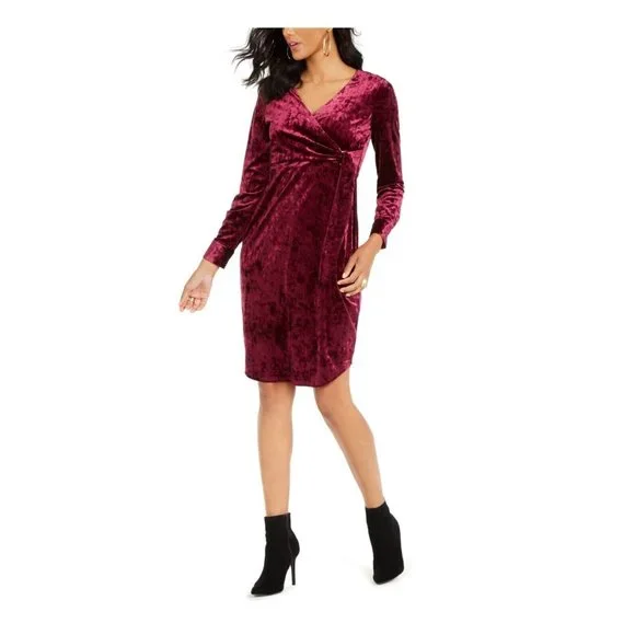 thalia sodi cocktail dresses Women's Thalia Sodi Floral Print Short Wrap Dress, Size: Small, Black